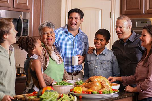 family in dining room